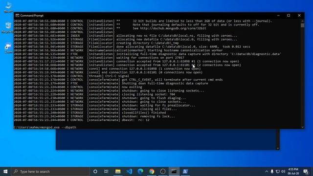 MongoDB Connecting to test | MongoDB couldn't connect to server shows connecting to test stuck. смотреть онлайн
