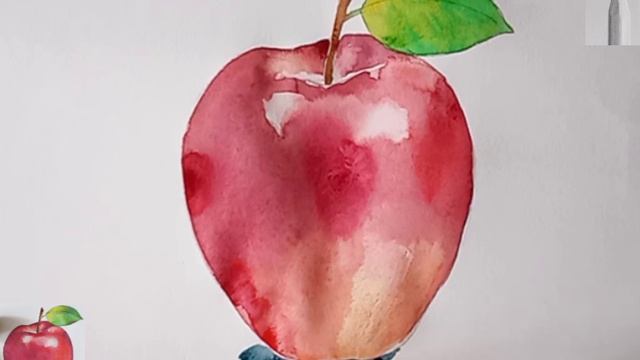 ?КАК НАРИСОВАТЬ ЯБЛОКО?how to draw an apple❤️??СОЧНОЕ, РУМЯНОЕ? смешанная техника? смотреть онлайн