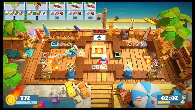 Overcooked! 2 Surf ‘n’ Turf! Level 3-2 Score:1532 (2 players)