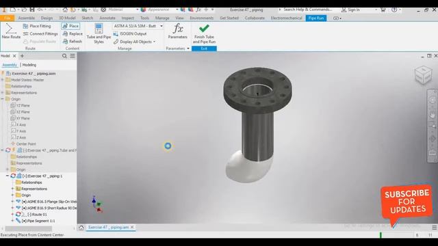 Autodesk inventor 2022 tutorial l Piping l Tube & Pipe Design l Content center смотреть онлайн