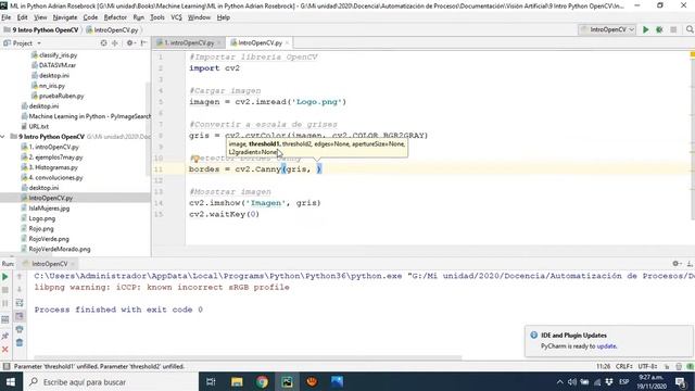 Detectar bordes con Canny (Python y OpenCV) смотреть онлайн