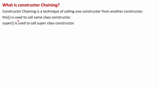 What is Constructor Chaining in java? смотреть онлайн