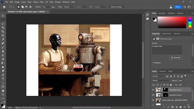 Photoshop Beta permite Modificar completamente imágenes con prompts de texto. смотреть онлайн