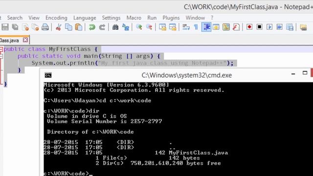 01. Write your first java program in Notepad++ смотреть онлайн