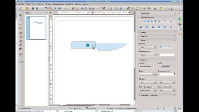 Ejemplo de uso de Apache OpenOffice(TM) Draw 4.0: Dibujar un cuchillo de cocina смотреть онлайн