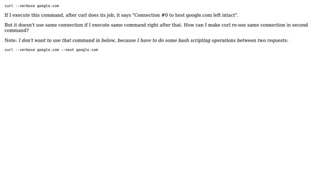How to make curl re-use existing connection? смотреть онлайн