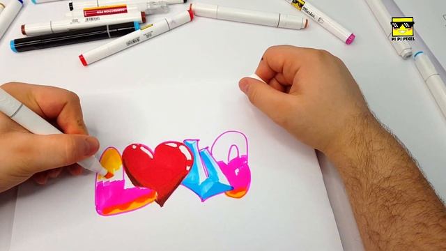 ГРАФФИТИ - LOVE №2 !!! КАК НАРИСОВАТЬ? !!! урок граффити graffiti смотреть онлайн