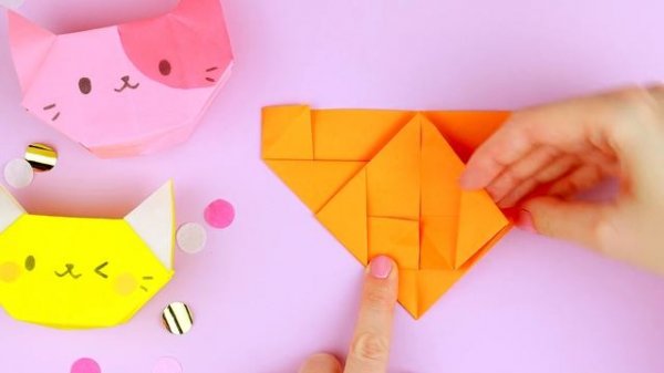Оригами Котик Коробочка из бумаги | Origami cat box