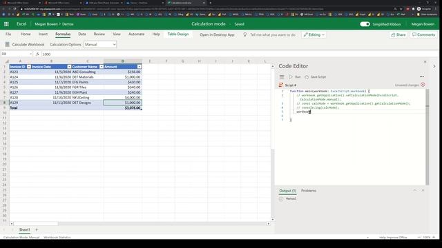 Excel Office Scripts: Manage calculate mode, calculate смотреть онлайн