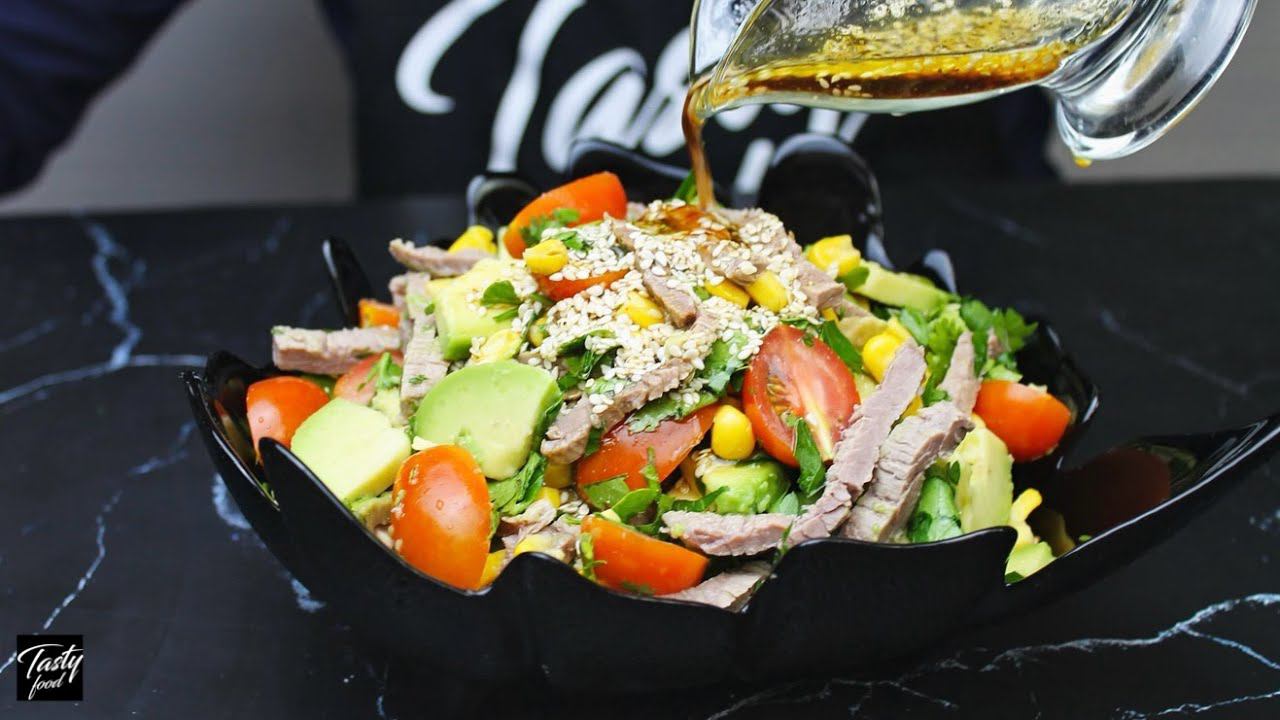 Идеальная Заправка Для Салатов! Салат с мясом и овощами! смотреть онлайн