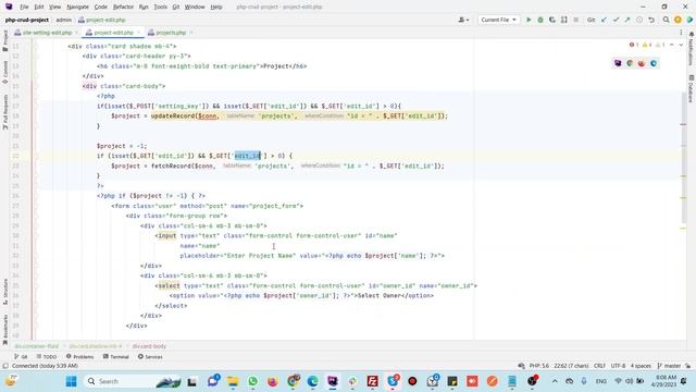HTML CSS Bootstrap Template PHP CRUD MySQL Database - update projects record showImageSelect option смотреть онлайн