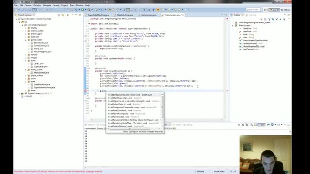 Space Invaders Tutorial (Java) 23 - Menu Screen смотреть онлайн