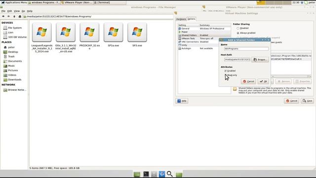 Setup Shared Folder for XP in Vmware Player смотреть онлайн