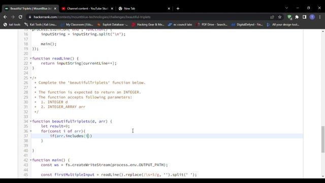 Hackerrank - Solved Beautiful Triplets using Javascript смотреть онлайн