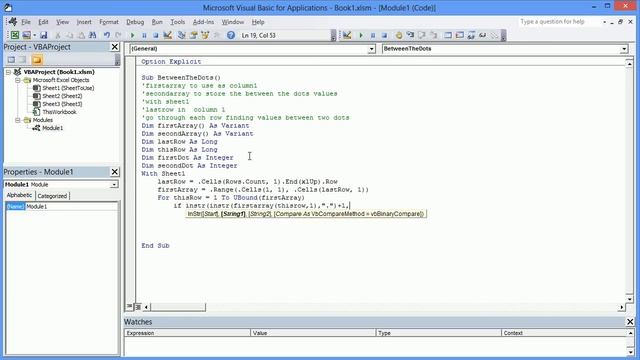 Excel VB Instr, For Loop, Arrays and Transpose смотреть онлайн