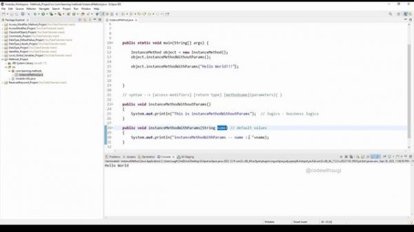 #24 Instance Methods in Java with examples | Different types of instance methods