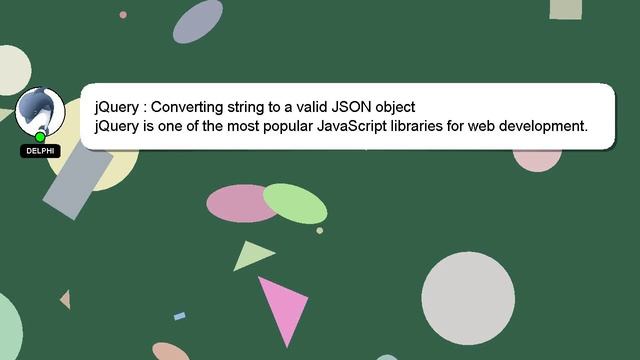 jQuery : Converting string to a valid JSON object смотреть онлайн