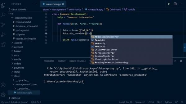 Python Faker - Generate Fake Data for a Database with Django Example