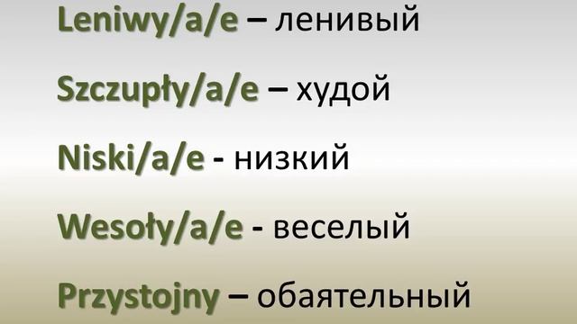 Урок польского Тема: Польские прилагательные смотреть онлайн