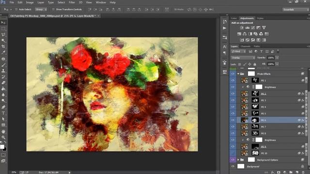 Realistic Oil Painting Art Photoshop Template Mock-Ups смотреть онлайн