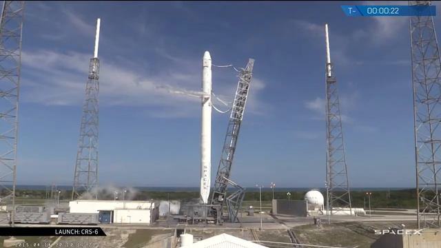 SpaceX видео CRS 6 запуск