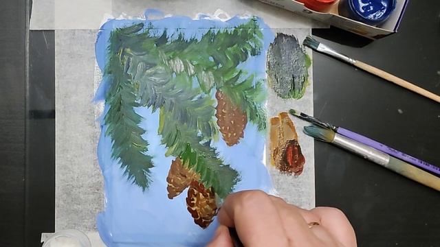 Рисуем шишки гуашью смотреть онлайн