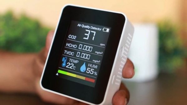 Portable 5 in 1 Intelligent Air Quality Detector ! Display - Temperature, Humidity, CO2, TVOC, HCHO