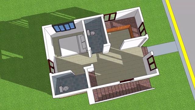 16 x 22 small house plan for 1bhk | Simple house plan 2d & 3d view | South facing floor plan смотреть онлайн