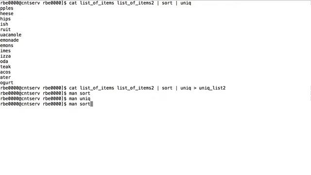 Linux: processing data with cat sort uniq wc diff grep смотреть онлайн