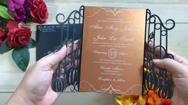 Pumpkin Iron Gate Fall Wedding Invitation смотреть онлайн