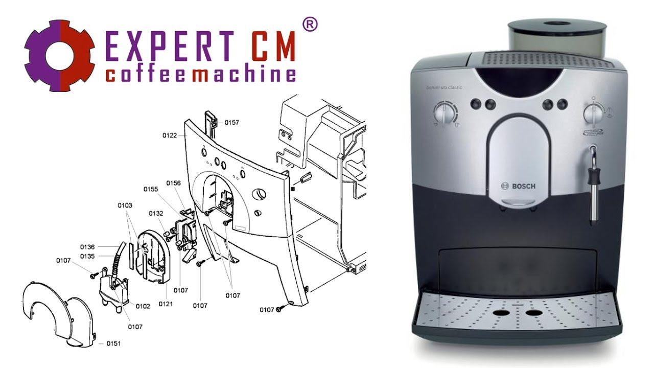 Снимаем и чистим диспенсер кофемашины кофемашины BOSCH TCA 5201 смотреть онлайн