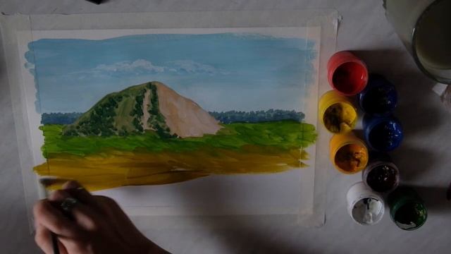 Рисуем Шихан Куштау гуашью. смотреть онлайн