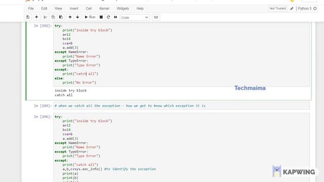 Exception Handling in Python Explained | Python course for beginners | Techmaima - in Tamil смотреть онлайн