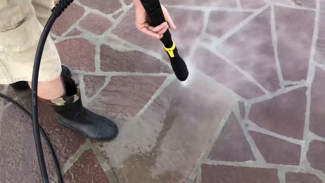 мойка от грязи и проверка камня и швов после зимы. На площадке под авто, вымощенной лемезитом, 4см смотреть онлайн