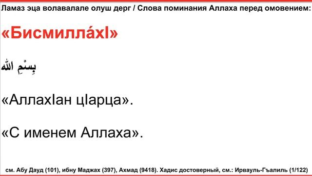 Дуа 12 - 8. Слова поминания Аллаха перед омовением смотреть онлайн