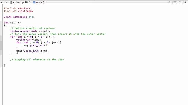 Vector of vectors (C++ programming tutorial) смотреть онлайн