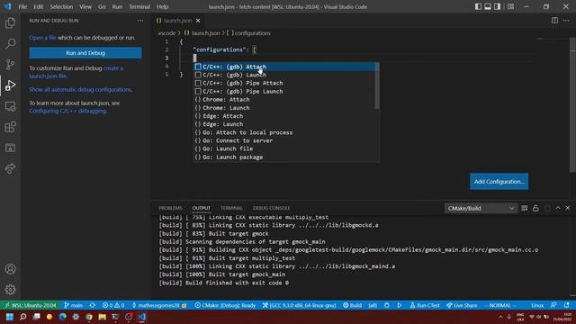 Debugging WSL C++ / CMake Projects on VSCode смотреть онлайн