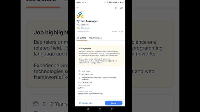 python Developer #jobs# freshers also apply смотреть онлайн