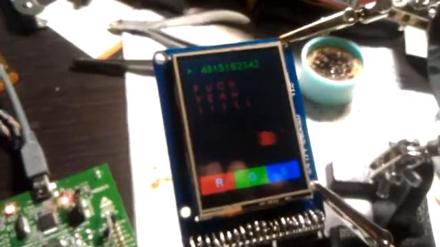 stm32f4discovery + S6D1121 TFT LCD 8bit bus FSMC смотреть онлайн