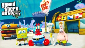 СПАНЧ БОБ И СОСЕДИ НАШЛИ ОГРОМНЫЙ БУРГЕР В БИКИНИ БОТТОМ В ГТА 5 МОДЫ ОБЗОР МОДА GTA 5 видео игра