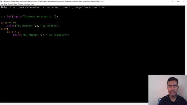 Determinar si un numero es positivo o negativo o neutro en Python смотреть онлайн