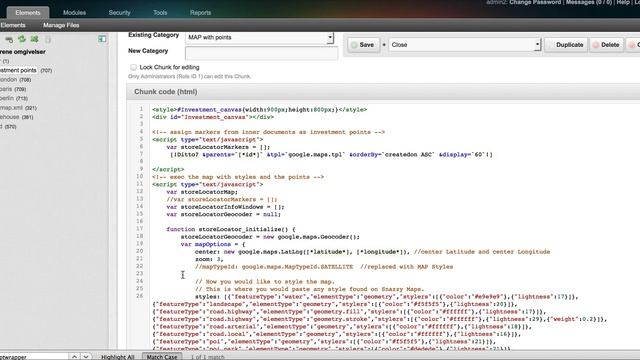 google map with markers from MODX evolution смотреть онлайн