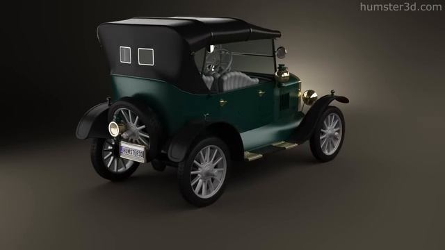 Ford Model T 4door Tourer 1924 by 3D model store Humster3D.com смотреть онлайн