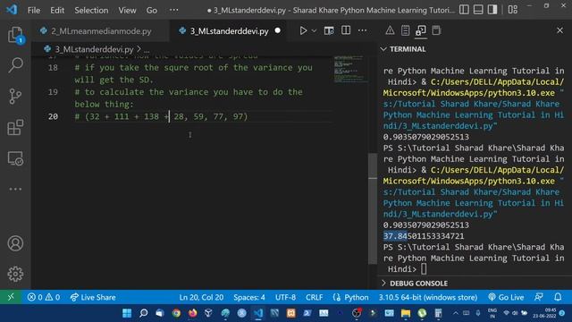 Machine Learning - Standard Deviation and Variance || Python Machine Learning Tutorial in Hindi #3 смотреть онлайн