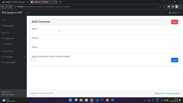 POS System in PHP Part 10: Customer CRUD operation in PHP MySQL using custom functions смотреть онлайн