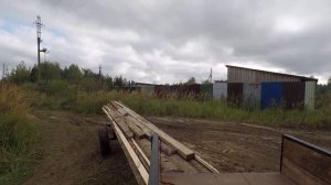 Перевозим шесть метров на мотоблоке.mp4