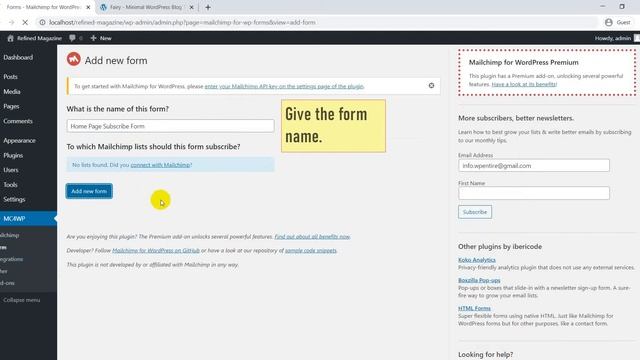 Fairy - Email Subscription form in WordPress Theme смотреть онлайн