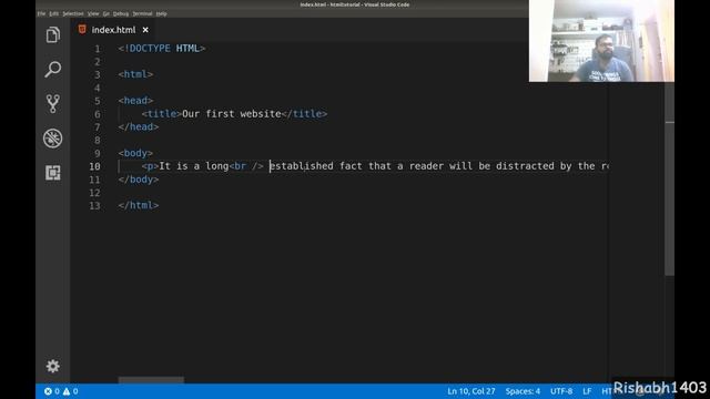 EP23 HTML Tutorial for Beginners Part 4 | Line Breaks Bold and Italics смотреть онлайн