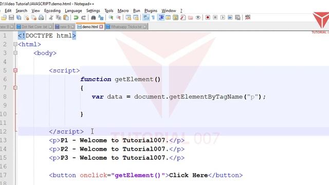 getElementsByTagName() function in javascript | JavaScript GetElementByTagName Function | Part - 54 смотреть онлайн