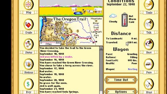 Oregon Trail Classic Edition (1993) Windows MS-DOS Game Play смотреть онлайн